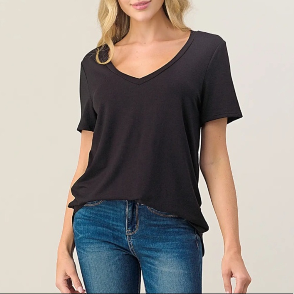 The Eco-Friendly Emma Tee in Black - Picture 2 of 5